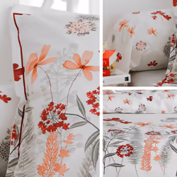 Linnea Petite folie housse de couette Rouge Percale 260 x 240 cm