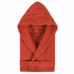 PEIGNOIR ENFANT A CAPUCHE COLLECTION PURE TAILLE 4 ANS TEINTE rouge Un peignoir pour enfant au style épuré, en éponge 100 % c ...