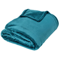Linnea Velvet plaid 240 x 260 cm Polyester Bleu
