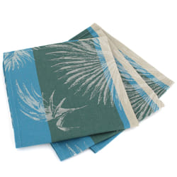 Linnea Palmier serviette 3 pièce(s) Bleu Coton