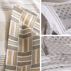 Linnea Diego housse de couette Beige Coton 260 x 240 cm