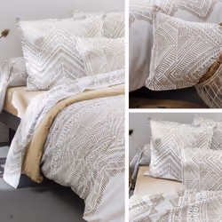 Linnea Ramatuelle housse de couette Écru Coton 260 x 240 cm