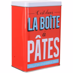 PETITE BOITE DE RANGEMENT EN MÉTAL COLLECTION LA BOITE A PATES Facilitez-vous la vie en cuisine ou à table avec des accessoir ...