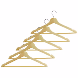 CINTRE EN BOIS BEIGE Ranger vos chemises, polos, tee-shirt va devenir un jeu d'enfant grâce à ce cintre avec barre qui vous f ...