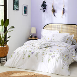 Linnea Foliflora housse de couette Blanc Coton 140 x 200 cm