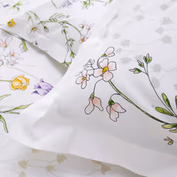 Linnea Foliflora housse de couette Blanc Coton 140 x 200 cm