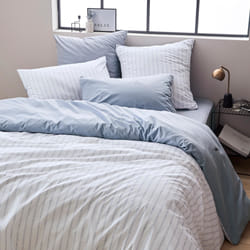 Linnea Gaby housse de couette Bleu Percale 260 x 240 cm