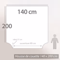Linnea Cayenne housse de couette Noir Satin 140 x 200 cm