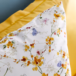 Linnea Papillons housse de couette Jaune Coton 200 x 200 cm