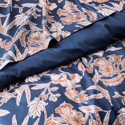 Linnea Botanic housse de couette Bleu Satin 140 x 200 cm
