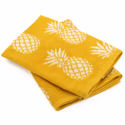 Linnea Pineapple, Jaune, 50 x 50 cm, Coton, 440 g/m², 2 pièce(s), Portugal