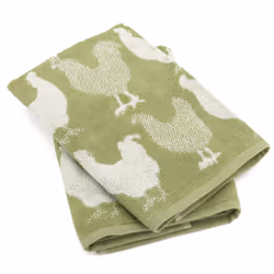 Linnea Chicken, Vert, 50 x 50 cm, Coton, 440 g/m², 2 pièce(s), Portugal