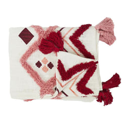 Linnea Jaipur plaid 130 x 150 cm Coton Rose
