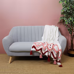 Linnea Jaipur plaid 130 x 150 cm Coton Rose