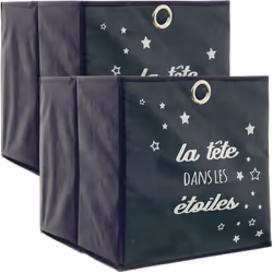 Lot de 2 cubes de rangement 30x30 cm noir 27L Ranger les vêtements et jouets des plus petits va devenir un jeu d'enfant avec  ...