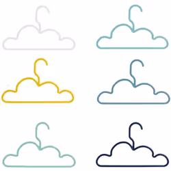 Lot de 6 cintres enfant NUAGE multicolore Ranger les vêtements des plus petits va devenir un jeu d'enfant avec ce lot de 6 ci ...
