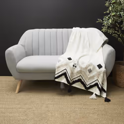 Linnea Jaipur plaid 130 x 150 cm Coton Noir