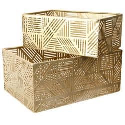 Linnea - Lot de 2 paniers de rangement 25x17x11 cm en métal