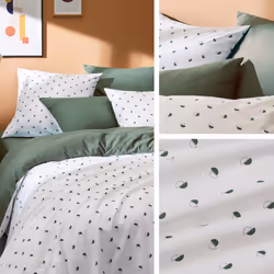 Linnea Alex housse de couette Vert Coton 280 x 240 cm