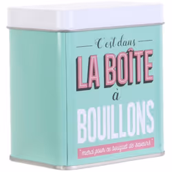 Petite boîte en métal LA BOITE A bouillons vert Ajoutez une touche rétro et colorée à votre cuisine avec la collection de boî ...