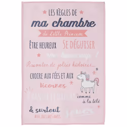 Tapis enfant 60x90 cm KEHL rose imprimé mes règles