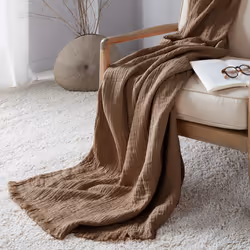 Linnea Brehat plaid 125 x 180 cm Coton Marron