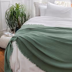 Linnea Brehat, Coton, Vert, 300 g/m², Portugal, 180 x 250 cm, 1,64 kg