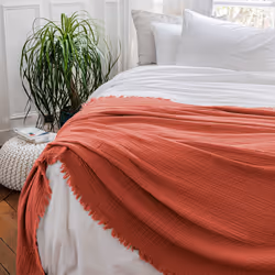 Linnea Brehat, Coton, Orange, 300 g/m², Portugal, 180 x 250 cm, 1,64 kg