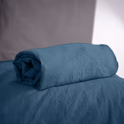 Linnea Micro lavée, Eponge, 160 x 200 cm, Bleu, 100 g/m², Micro lavée, Pakistan