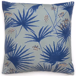 Linnea Palawan, Bleu, Coton, Lin, 165 g/m², Palawan, Portugal, 45 x 45 cm