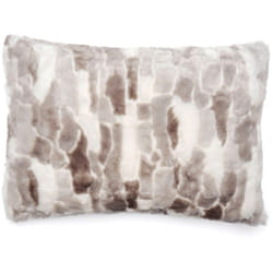 Coussin lynx en fausse fourrure doublée velours 55x75 cm