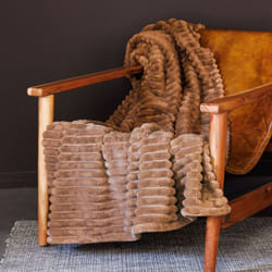 Linnea - Plaid chinchilla en velours jacquard