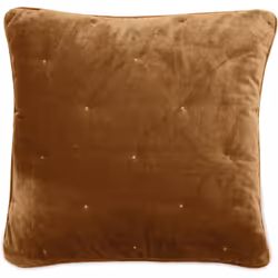 Housse de coussin 45x45 cm piquage points brodés GIPSY en velours marron Camel Plongez dans l'élégance et le confort avec la ...