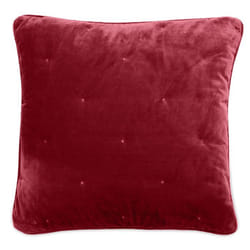 Housse de coussin 45x45 GIPSY velours piquage points brodés rose Pourpre