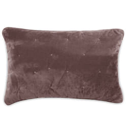 Housse de coussin 40x60 GIPSY velours piquage points brodés gris Bison