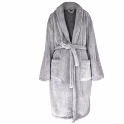 PEIGNOIR ADULTE COL CHÂLE COLLECTION HIGHLAND TAILLE XL COLORIS gris argent On ne résiste pas à la douceur et au confort accu ...