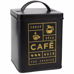 BOITE DE RANGEMENT EN MéTAL CAFE COLLECTION BLACK MAT Facilitez-vous la vie en cuisine ou à table avec des accessoires tendan ...