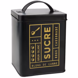BOITE DE RANGEMENT EN MéTAL SUCRE COLLECTION BLACK MAT Facilitez-vous la vie en cuisine ou à table avec des accessoires tenda ...