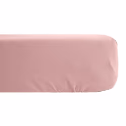 Drap housse uni 160x200 cm 100% percale de coton MANOIR Rose bonnet 35