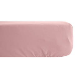 Drap housse uni 160x200 cm 100% percale de coton MANOIR Rose bonnet 35