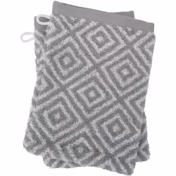 Lot de 2 gants de toilette 16x21cm SYMETRIE Gris Losanges Découvrez la collection SYMETRIE : des motifs géométriques élégants ...