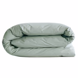 Housse de couette uni 260x240 cm percale de coton MANOIR vert Lichen