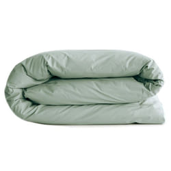 Housse de couette uni 260x240 cm percale de coton MANOIR vert Lichen