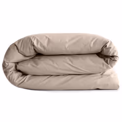 Housse de couette uni 200x200 cm percale de coton MANOIR beige Lin