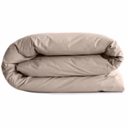 Housse de couette 140x200 cm uni percale de coton MANOIR beige Lin La housse de couette de dimensions 140x200 cm de la collec ...