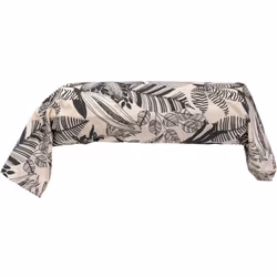 Taie de traversin 200x43 cm percale de coton ALBA beige/noir Transformez votre chambre à coucher en un jardin luxuriant avec  ...