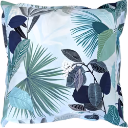 Taie d'oreiller 65x65 cm percale de coton MOOREA PACIFIC bleu/vert Transformez votre chambre à coucher en un jardin polynésie ...