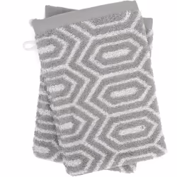 Lot de 2 gants de toilette 16x21cm SYMETRIE Gris Alvéoles Découvrez la collection SYMETRIE : des motifs géométriques élégants ...