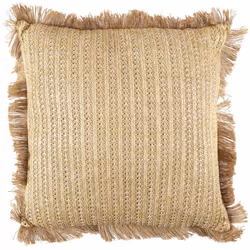 Coussin 40x40 cm collection Raphia beige doré Plongez dans l'éclat de l'été avec le coussin de la collection Raphia en 40x40c ...