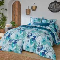 Linnea - Parure de lit percale de coton moorea pacific bleu cobalt Taie 50x70 cm 140x200 cm